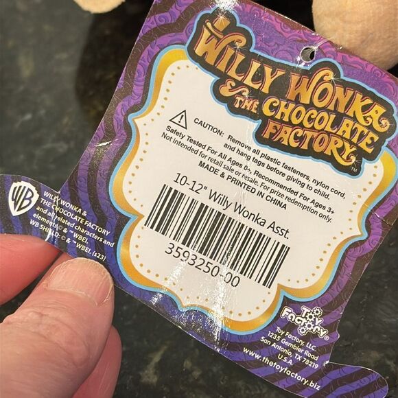 TOY FACTORY Willy Wonka Charlie Bucket Big Head 11” Plush Golden Ticket w/ Tag - Picture 9 of 12